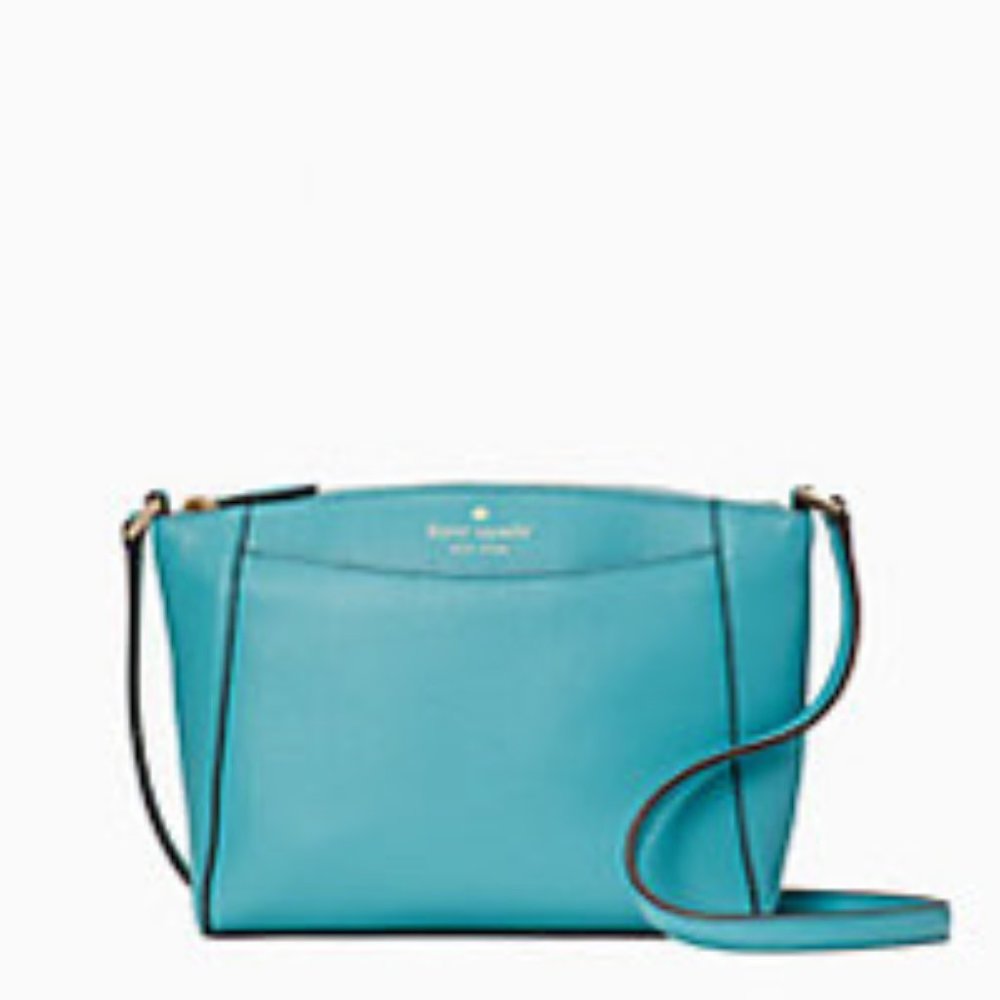 NWT Kate Spade Crossbody Stone Blue Monica Red Small Leather WK…Light Pi…